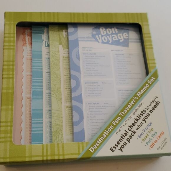 NWT PACKING LISTS FOR CAMP ROAD TRIP TRAVEL GIFT TRAVELERS CHECKLIST ORGANIZING - Picture 1 of 3